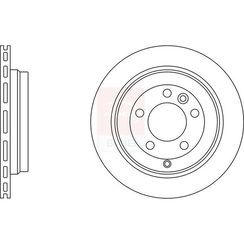 Apec 2 x Vented Rear Brake Discs SDK6183-x2