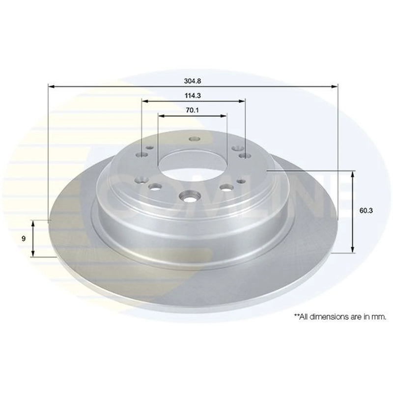 Comline 2 x Solid Rear Brake Discs ADC0567-x2
