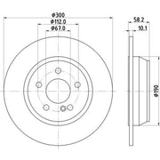 Mintex 2 x Solid Rear Brake Discs MDC2829C-x2