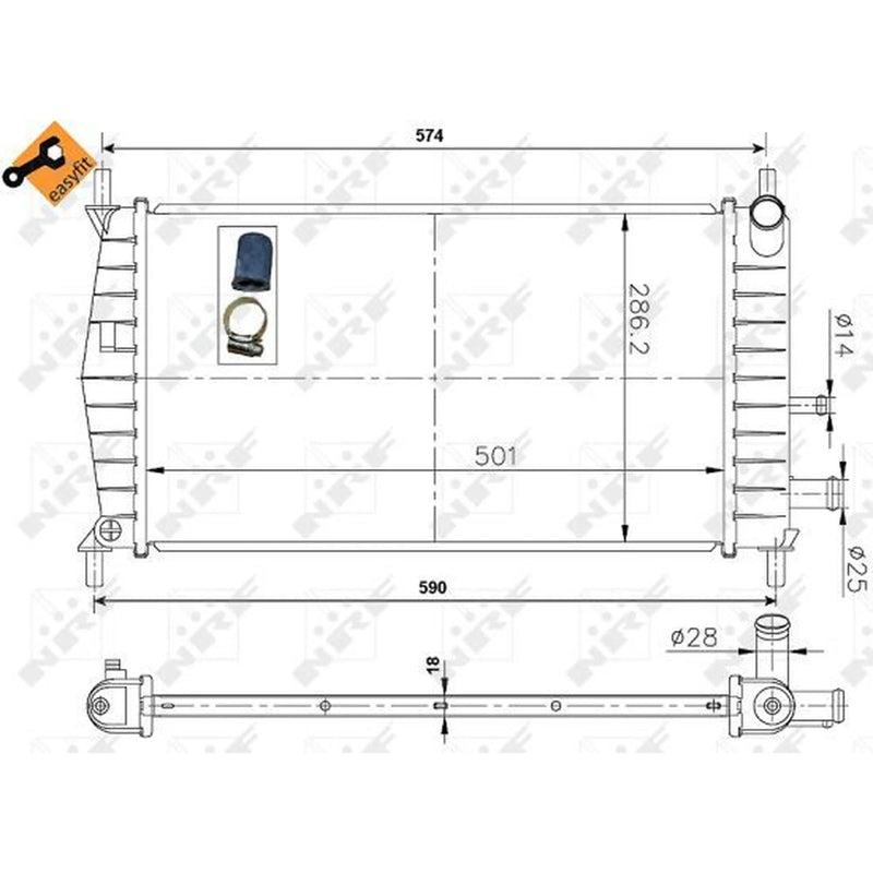 NRF Engine Radiator 50131