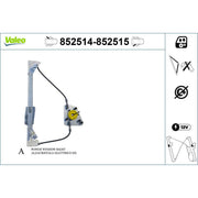 Valeo Electric Window Regulator Lifter Left Rear 852514