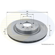 Comline 2 x Vented Rear Brake Discs ADC1279V-x2