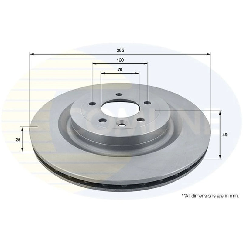 Comline 2 x Vented Rear Brake Discs ADC1279V-x2