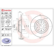 Brembo 2 x Solid Rear Brake Discs 08.C501.11-x2