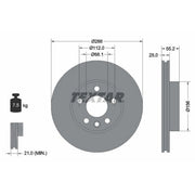 Textar 2 x Vented Front Brake Discs 92074203-x2