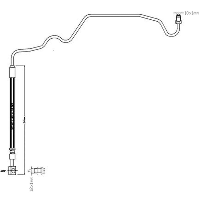 Abtex Brake Hydraulic Hose Line outer ABH1156L