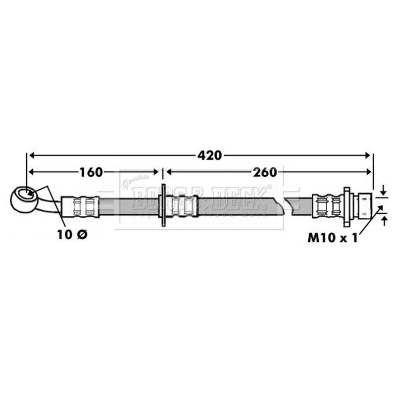 Borg & Beck Brake Hydraulic Hose Line Right BBH7451