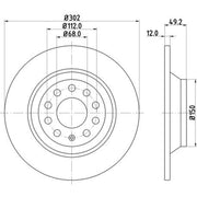 Mintex 2 x Solid Rear Brake Discs MDC1744C