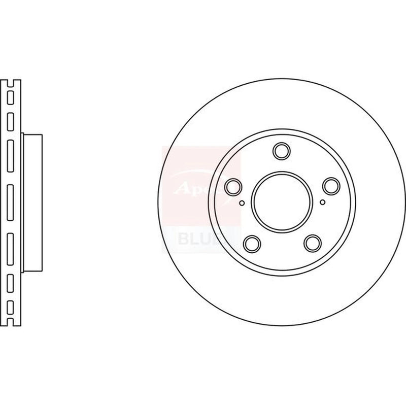 Apec 2 x Vented Front Brake Discs SDK6621-x2