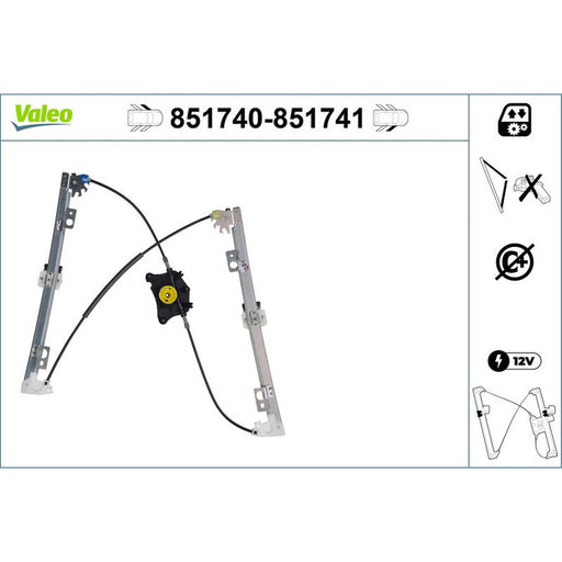Valeo Electric Window Regulator Lifter Right Front 851741