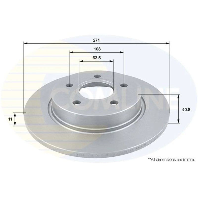 Comline 2 x Solid Rear Brake Discs ADC1247-x2