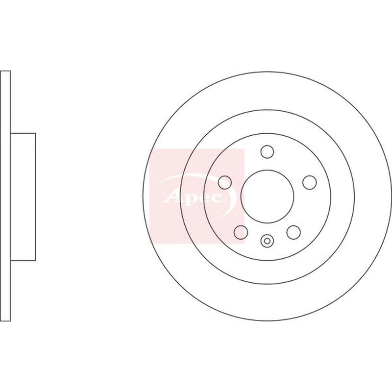 Apec 2 x Solid Rear Brake Discs DSK3435-x2