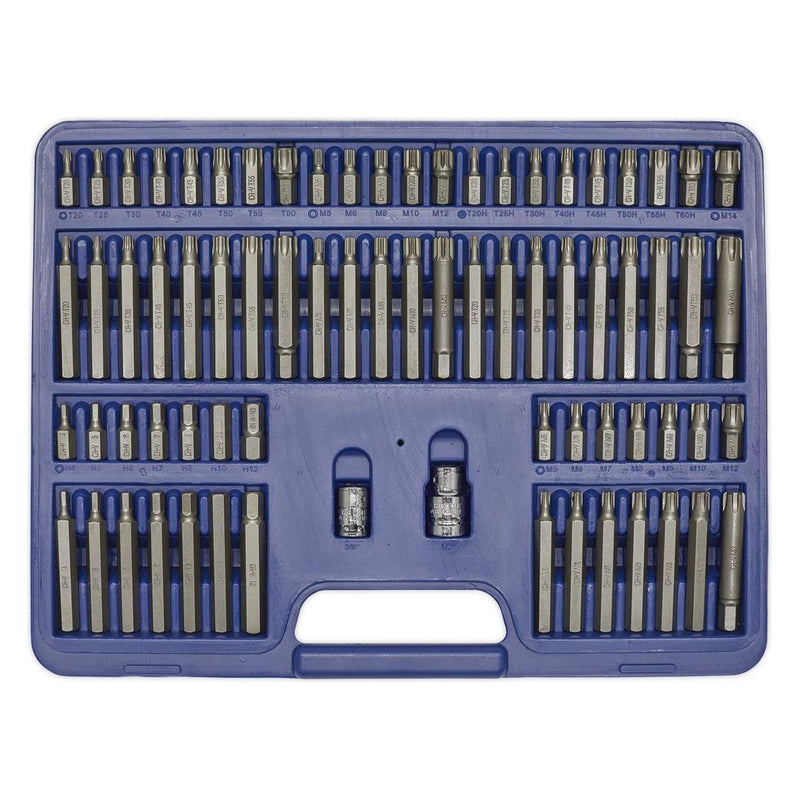 Sealey TRX-Star/Security TRX-Star/Hex/Ribe/Spline Bit Set 74pc 3/8" & 1/2"Sq Dri Sealey  - Town Parts