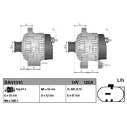 Denso Car Alternator 12V fits Fiat 500L 2012 on 1.3