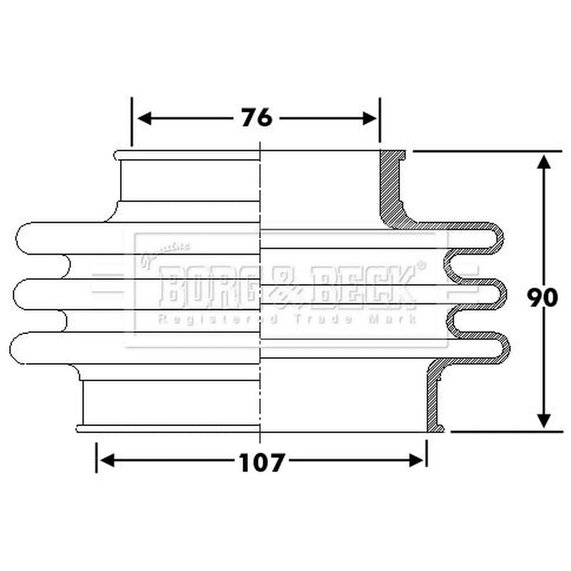 Borg & Beck Drive Shaft Bellow Kit Wheel Side Thermoplast BCB6276