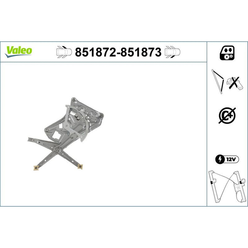 Valeo Electric Window Regulator Lifter Right Front 851873