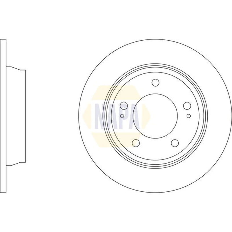 NAPA 2 x Solid Rear Brake Discs NBD5702-x2