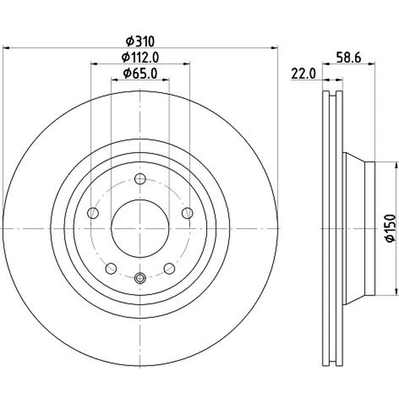 Mintex 2 x Externally Vented Rear Brake Discs MDC2290-x2