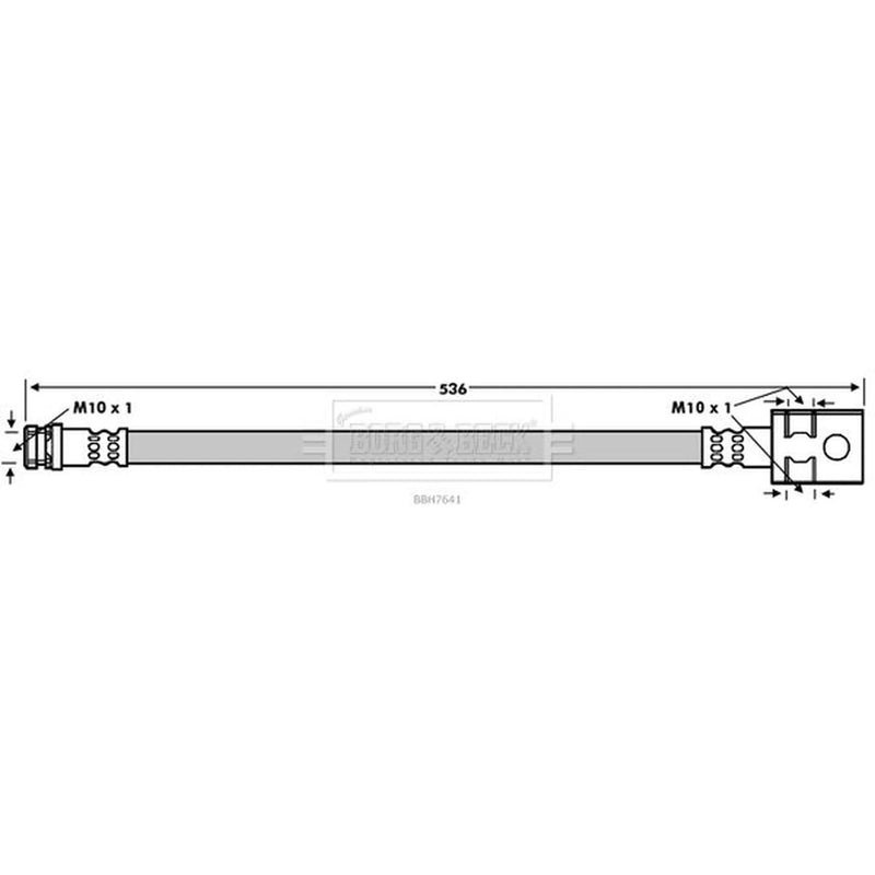 Borg & Beck Brake Hydraulic Hose Line outer BBH7641