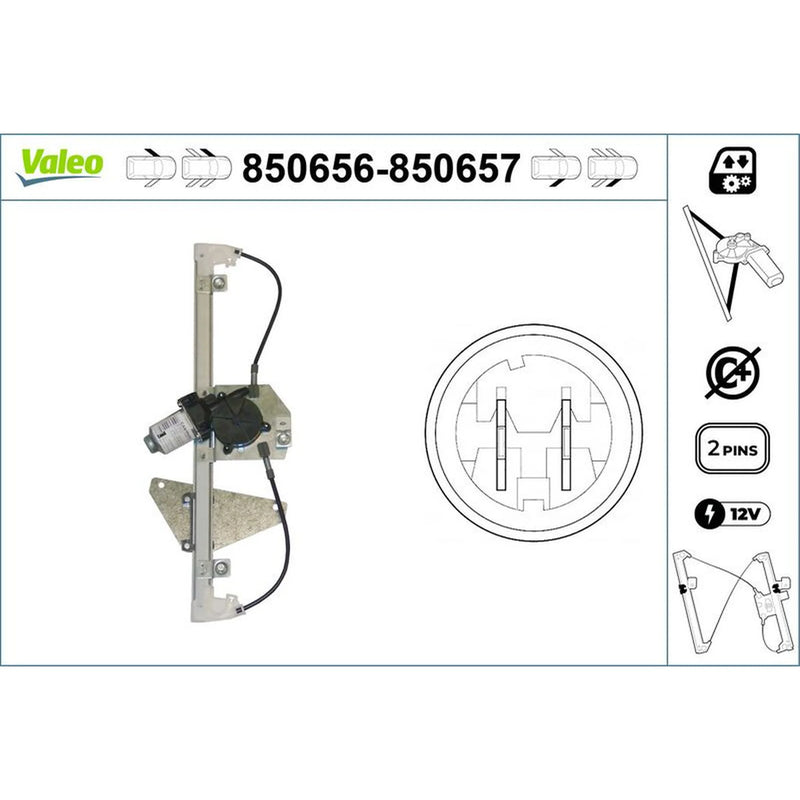 Valeo Electric Window Regulator Lifter Right Front 850657