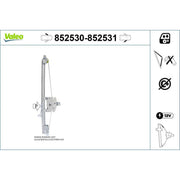 Valeo Electric Window Regulator Lifter Right Front 852531