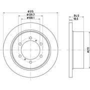 Mintex 2 x Solid Rear Brake Discs MDC952-x2