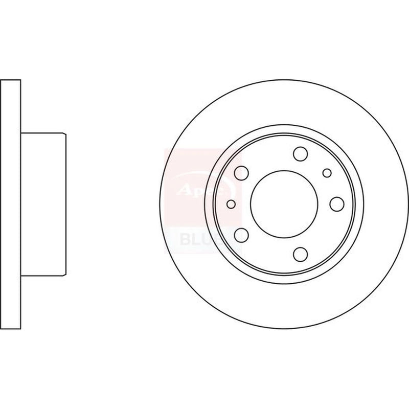Apec 2 x Solid Front Brake Discs SDK6238-x2