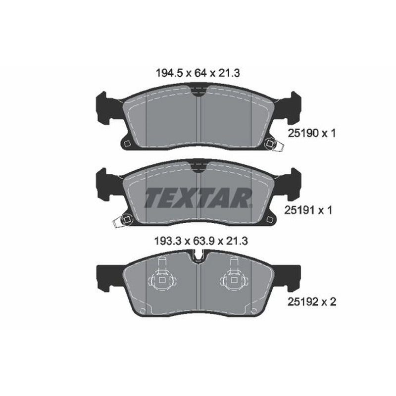 Textar Front Brake Pad Set 2519001