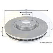 Comline 2 x Vented Front Brake Discs ADC2603V-x2