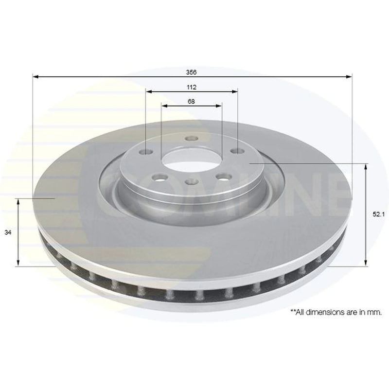 Comline 2 x Vented Front Brake Discs ADC2603V-x2