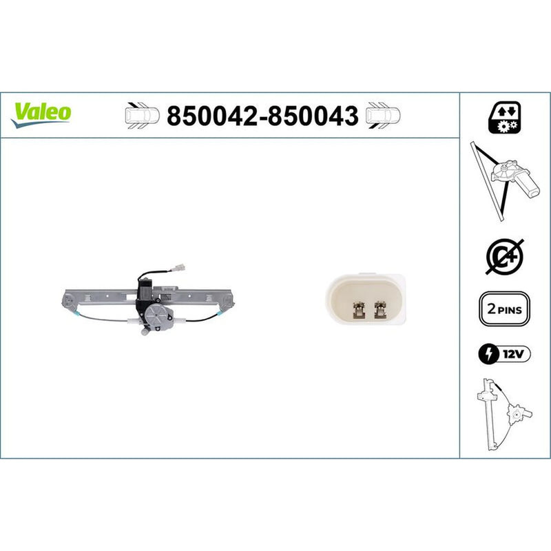 Valeo Electric Window Regulator Lifter Left Rear 850042