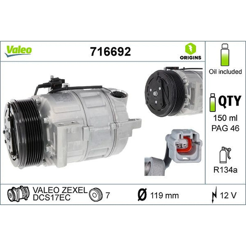 Valeo Air Conditioning Compressor 716692