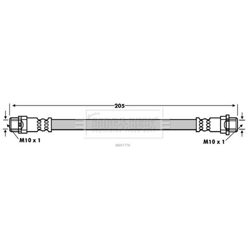 Borg & Beck Brake Hydraulic Hose Line inner BBH7776
