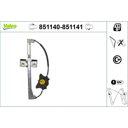 Valeo Electric Window Regulator Lifter Left Front 851140