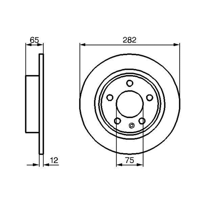 Bosch 2 x Solid Rear Brake Discs 0986478891-x2