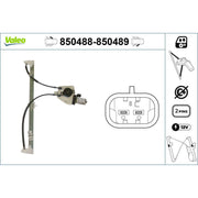 Valeo Electric Window Regulator Lifter Right Front 850489