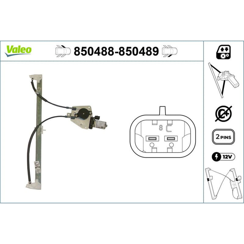 Valeo Electric Window Regulator Lifter Right Front 850489