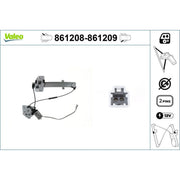 Valeo Electric Window Regulator Lifter Right Rear 861209