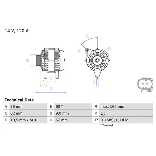 Bosch Car Alternator 12V 0 986 044 320