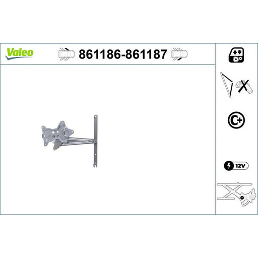 Valeo Electric Window Regulator Lifter Right Front 861187
