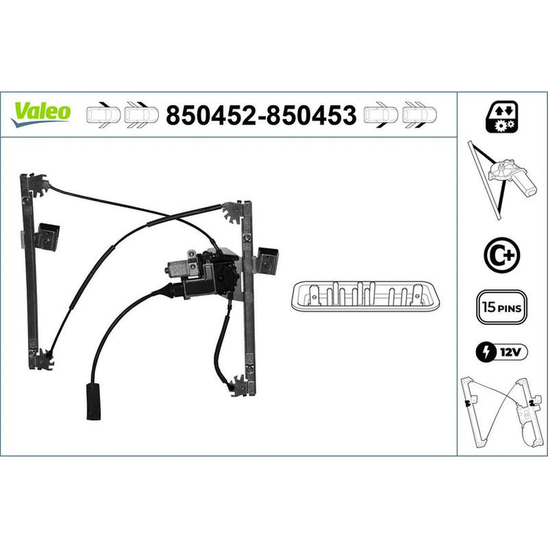Valeo Electric Window Regulator Lifter Left Front 850452