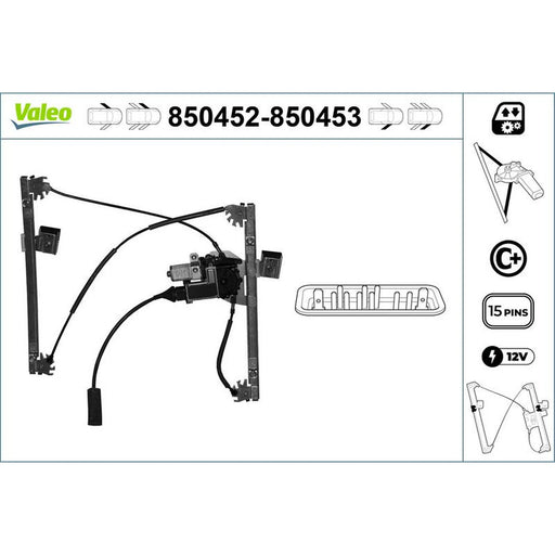 Valeo Electric Window Regulator Lifter Left Front 850452