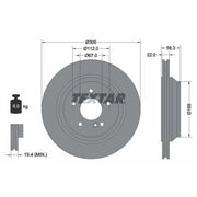 Textar 2 x Vented Rear Brake Discs 92176303-x2