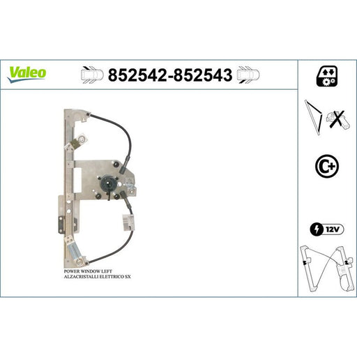 Valeo Electric Window Regulator Lifter Right Rear 852543
