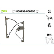 Valeo Electric Window Regulator Lifter Right Front 850793