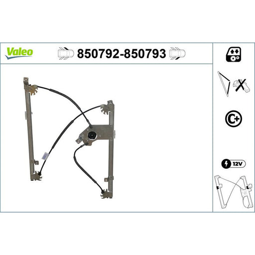Valeo Electric Window Regulator Lifter Left Front 850792