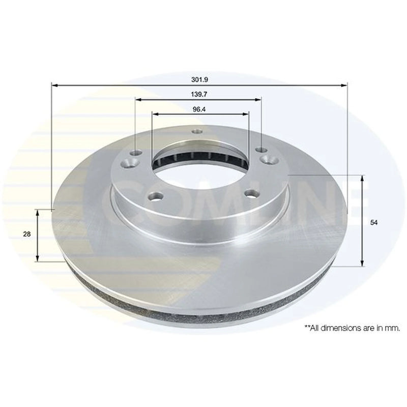 Comline 2 x Vented Front Brake Discs ADC1051V