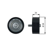 Gates V-Ribbed Belt Deflection/Guide Pulley T36407