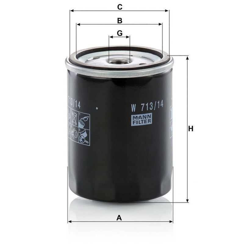 MANN-FILTER Engine Oil Filter W 713/14