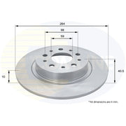 Comline 2 x Solid Rear Brake Discs ADC1850-x2